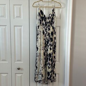 Lira Black and Cream Patterned Maxi Dress